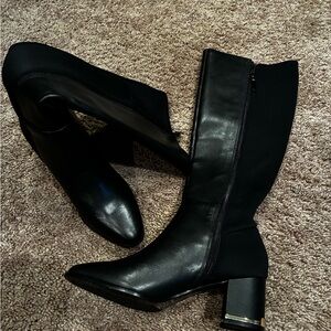 NWT Calvin Klein Black Block Heel Boots